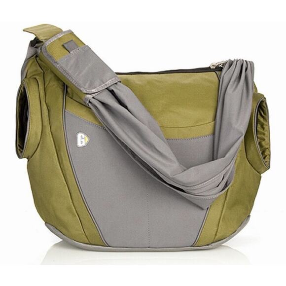 go gaga Handbags - Go Gaga Messenger Diaper Bag Olive Green Gray dad's mom's baby sling purse